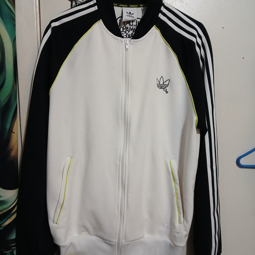 Adidas White and Black Track Jacket